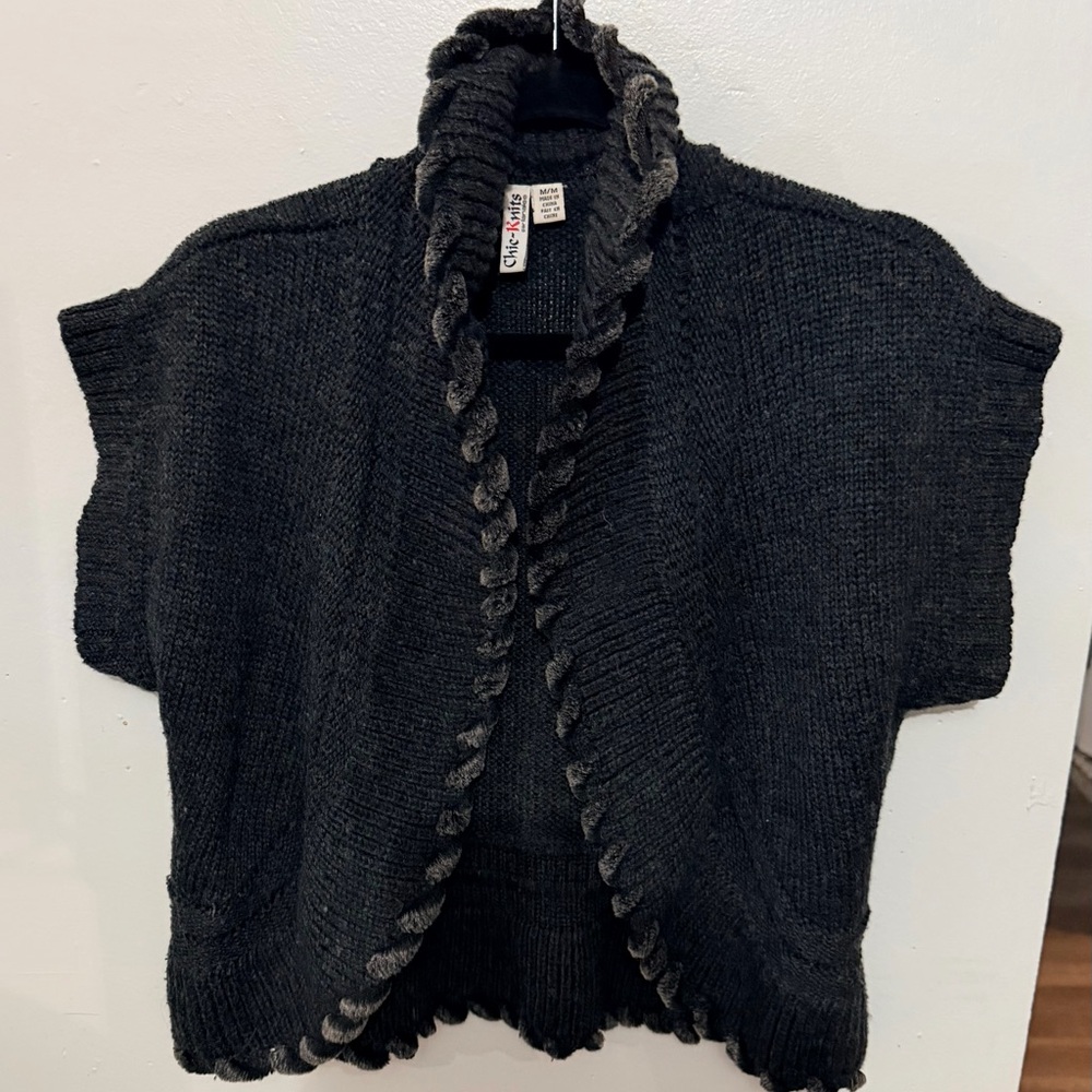 Chic Knits Black Knit Shrug